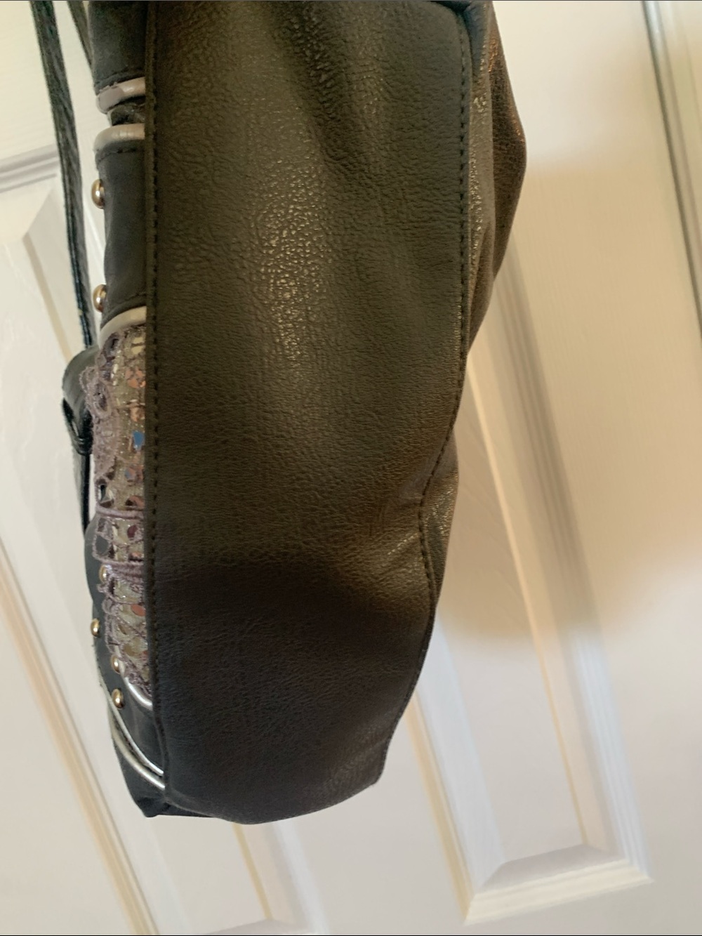 Y2K Cato Dark Gray Purse Silver Accents Shoulder Bag - Picture 11 of 11